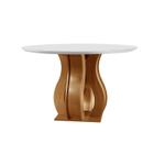 Mesa de Jantar Redonda 110cm Tampo Vidro/MDF Nuance Yescasa