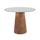 Mesa de Jantar Redonda Cone 110cm Vidro Off White - Luka Decor