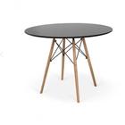 Mesa De Jantar Redonda Eames Eiffel 90cm Preta - DECORESHOP