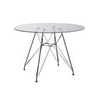 Mesa de Jantar Redonda Eames Tampo Vidro 90cm com Ferro Preto - Up Home - CASA PRIME