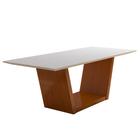 Mesa de Jantar Retangular Barcelona Nozes Off White 180cm - Fabrispuma