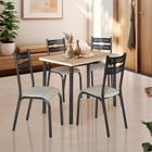 Mesa de Jantar Retangular com 4 Cadeiras Aço 110cm Preto Carvalho Caspian Jm Móveis