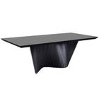 Mesa de Jantar Retangular Dunnas Preta com Vidro Cinza 180x100 - Fabrispuma