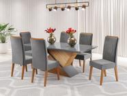 Mesa de Jantar Retangular Encantare com 6 Cadeiras Madeira Maciça Vegas