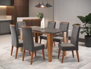 Mesa de Jantar Retangular Gales com 6 Cadeiras Madeira Maciça Vegas