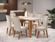 Mesa de Jantar Retangular Gales com 6 Cadeiras Madeira Maciça Vegas