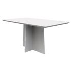 Mesa de Jantar Retangular Tampo com Vidro Angra 160 cm Off White - D'Rossi - DROSSI