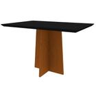 Mesa de Jantar Retangular Tampo com Vidro Sabrina 120 cm Preto Base Ypê - D'Rossi - DRossi