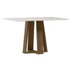 Mesa de Jantar Rubi 120x80 cm com Vidro Imbuia Off White New Ceval