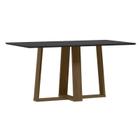 Mesa de Jantar Rubi 160x90 cm com Vidro Imbuia Preto New Ceval