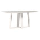 Mesa de Jantar Rubi 160x90 cm com Vidro Off White New Ceval