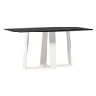 Mesa de Jantar Rubi 160x90 cm com Vidro Off White Preto  New Ceval