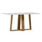 Mesa de Jantar Rubi 160x90 cm com Vidro Ype Damasco Off White New Ceval