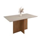 Mesa de Jantar Ryan 1.6 Off White Cedro Tampo de Vidro - Mais de Casa