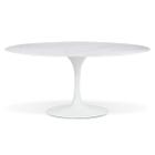 Mesa de Jantar Saarinen Oval 120x80 cm Mármore Branco Extra Base Branca