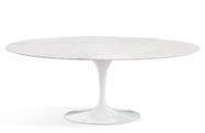 Mesa de Jantar Saarinen Oval 160x90 cm Mármore Branco Extra