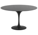 Mesa De Jantar Saarinen Redonda 107 cm Madeira Base Preta - Eero Saarinen