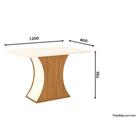 Mesa De Jantar Selena 120 Cm Tampo Reto Com Vidro Nature Off White - Henn - MÓVEIS HENN