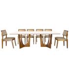 Mesa de Jantar Trento com 4 Cadeiras Trento e 2 Ravena 200x100 - Rfa