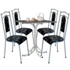 Mesa de jantar Tubular Bahia Quadrada de 75x75 com 4 cadeiras Pedra de Granito - SerraTubos