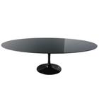 Mesa de Jantar Tulipa Oval 120x80cm Laqueada e Vidro Preto - PERSONAL DECOR