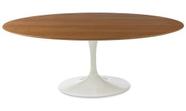 Mesa De Jantar Tulipa Saarinen Oval 160x90 cm Madeira Base Branca