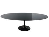 Mesa de Jantar Tulipa Saarinen Oval 180x100 cm Laqueada + Vidro