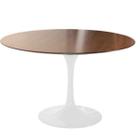 Mesa de Jantar Tulipa Saarinen Redonda 150 cm Tampo Imbuia Base Branca - Linn Design Decor