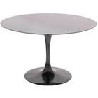 Mesa de Jantar Tulipa Saarinen Redonda 60 cm + Vidro Temperado - Laqueada