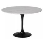 Mesa de Jantar Tulipa Saarinen Redonda 80 cm Mármore Branco Extra