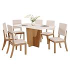Mesa de Jantar Vértice Tampo de MDF com 6 Cadeiras Milla - Móveis Henn