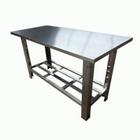 Mesa De Manuseamento Toda Inox 1,50x0,70 Baronesa Mod. Ch. Dobrada