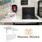 Mesa de Parede Dobrável 66x35 Branca para Cozinha e Sala - Maclavi Móveis