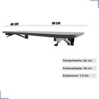 Mesa de Parede Dobrável 90x41 Suporte Branco Canto Arredondados