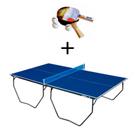 MESA DE PING PONG COM RODAS, SUPORTE E REDE MDF 15mm 1009 KLOPF + KIT Raquetes e Bolinhas 5055