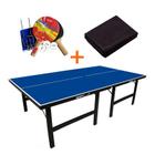 Mesa de Ping Pong MDP 15MM - KLOPF 1001 + KIT TÊNIS DE MESA - 5030 + Capa Impermeável
