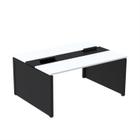 Mesa de Plataforma Dupla para 2 Pessoas Corporativa 110x120/2p Branco/Preto - Pandin Móveis