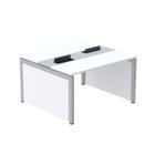 Mesa de Plataforma Dupla para 2 Pessoas Corporativa 140x140/2p Branco/Cinza