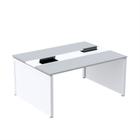 Mesa de Plataforma Dupla para 2 Pessoas Corporativa 160x140/2p Cinza/Branco