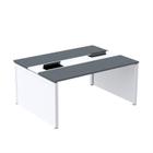 Mesa de Plataforma Dupla para 2 Pessoas Corporativa 160x140/2p Grafito/Branco