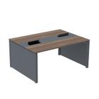 Mesa de Plataforma Dupla para 2 Pessoas Corporativa 160x140/2p Walnut/Grafito