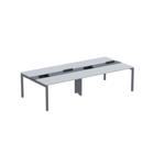 Mesa de Plataforma Dupla para 4 Pessoas Corporativa 150x140/4p Pdc15/14/4p Cinza/Grafito