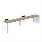 Mesa de Plataforma Simples para 2 Pessoas Corporativa 110x792/2p Pscpp110/792/2p Noce Naturalle/Branco