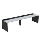 Mesa de Plataforma Simples para 2 Pessoas Corporativa 150x792/2p Pscpp150/792/2p Cinza/Preto