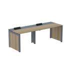 Mesa de Plataforma Simples para 2 Pessoas Corporativa 150x792/2p Pscpp150/792/2p Noce Naturalle/Grafito