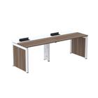 Mesa de Plataforma Simples para 2 Pessoas Corporativa 150x792/2p Pscpp150/792/2p Walnut/Branco