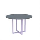 Mesa de Reunião Redonda Tubular P25 Pandin 1,10 M Grafito e Lilas