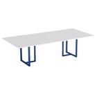 Mesa de Reunião Retangular Tubular P25 Pandin 2,0 M Branco e Azul Del Rey