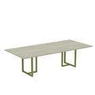 Mesa de Reunião Retangular Tubular P25 Pandin 2,0 M Casablanca e Verde