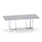 Mesa de Reunião Retangular Tubular P25 Pandin 2,0 M Cinza e Branco